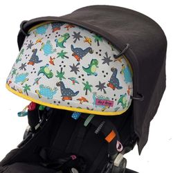 Solskydd barnvagn Dinosaurier Ljusgrå