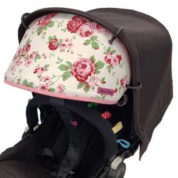 Solskydd barnvagn Rosa rosor