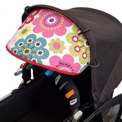 Solskydd barnvagn Vit Flower power