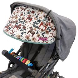 Solskydd för barnvagn Leksand Mini Dalahästar