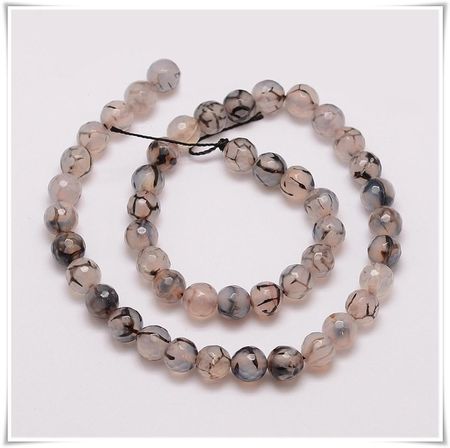 Dragon vein agat facetterad 8 mm