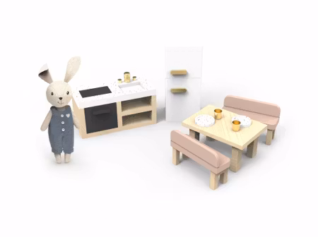 Dockhus kök - Doll House Kitchen + 1 Character