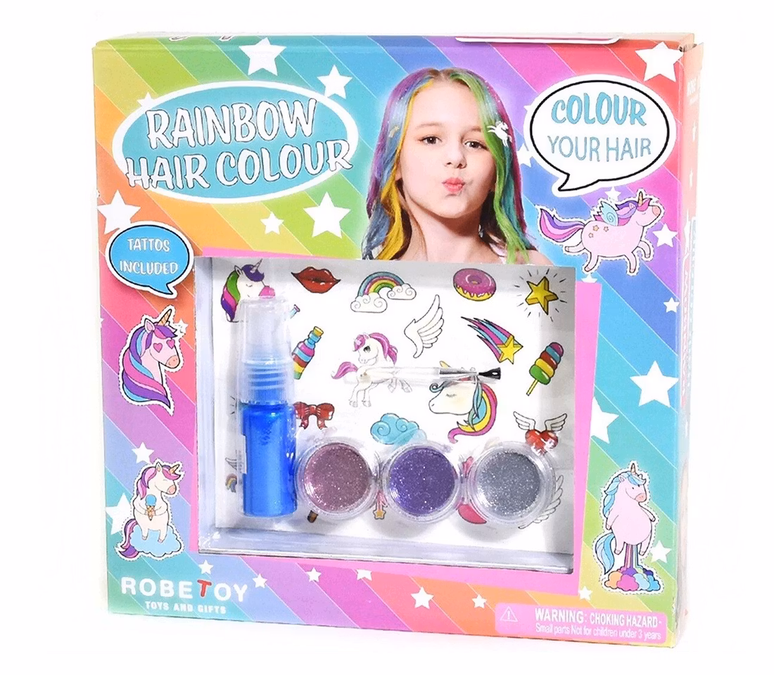 Hårspray set - HAIR SPRAY SET w GLITTER & UNICORN TATTOO