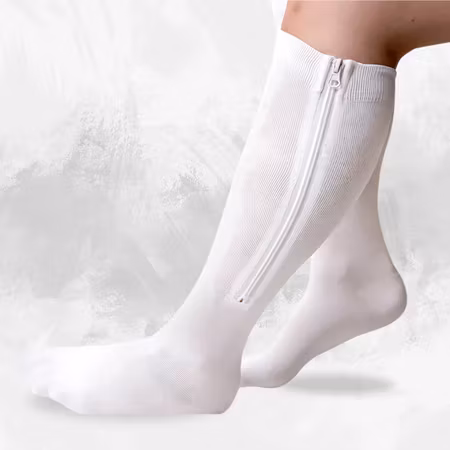 Trofast kompressionsstrumpor med dragkedja (Frost White)