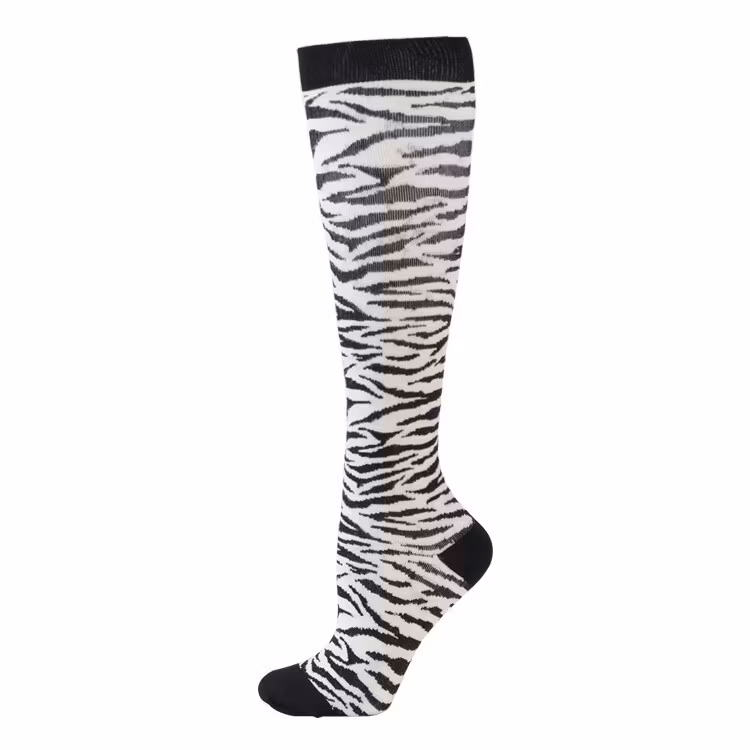 Stödstrumpor Zebra Vit Nr 129