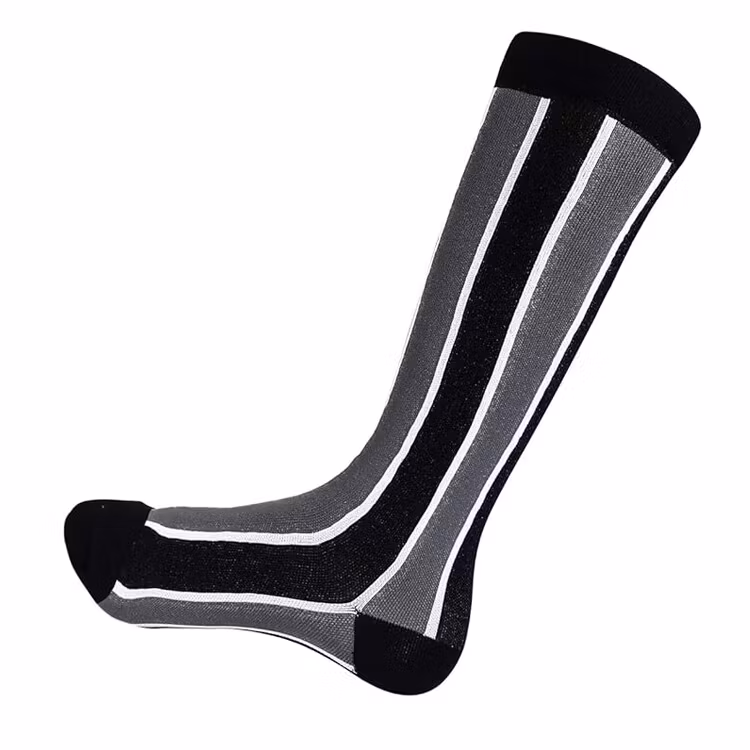 Stödstrumpa Black and grey stripes Nr 99
