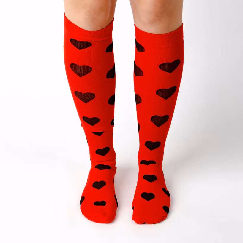 Stödstrumpor Black hearts Nr 91