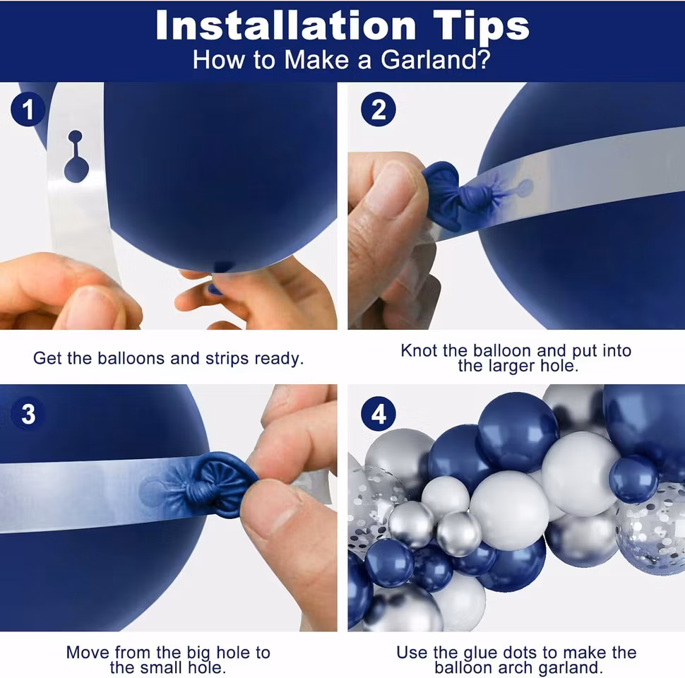 Ballongbåge - Ballongset Silver&Vitt DBS-15 100 delar