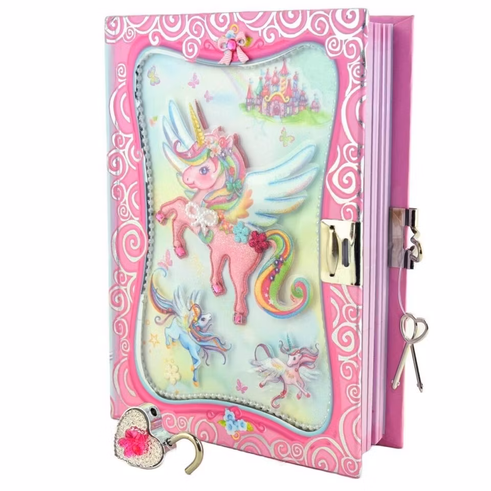 Dagbok Unicorn med Hjärtlås
