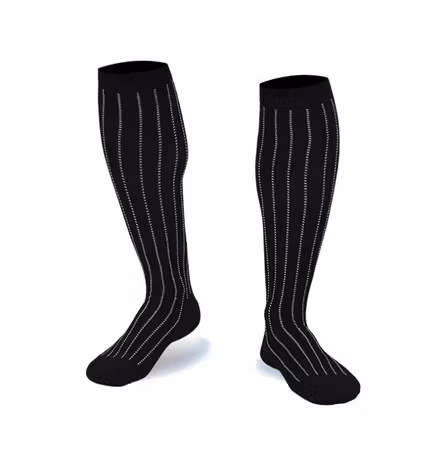 Kompressionsstrumpor Black With White Stripes Nr 50
