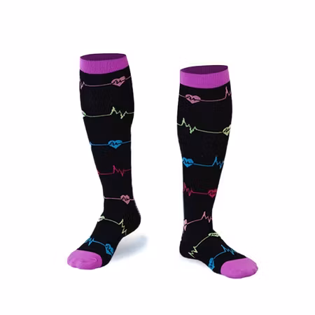 Kompressionsstrumpor Black heartbeat Nr 36