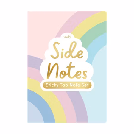 Side notes sticky tab note pad – pastel rainbows