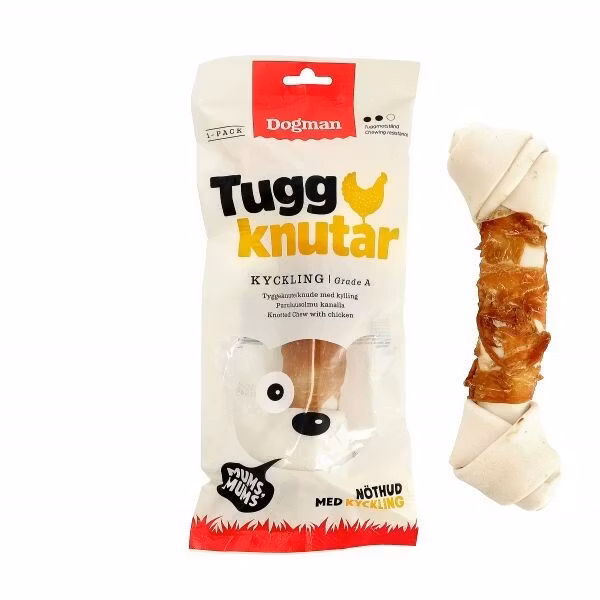 Tuggknut med kyckling Vit L 23cm