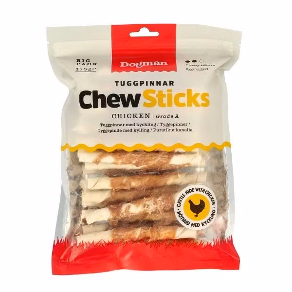 Tuggpinnar med kyckling 30p Vit S 12cm