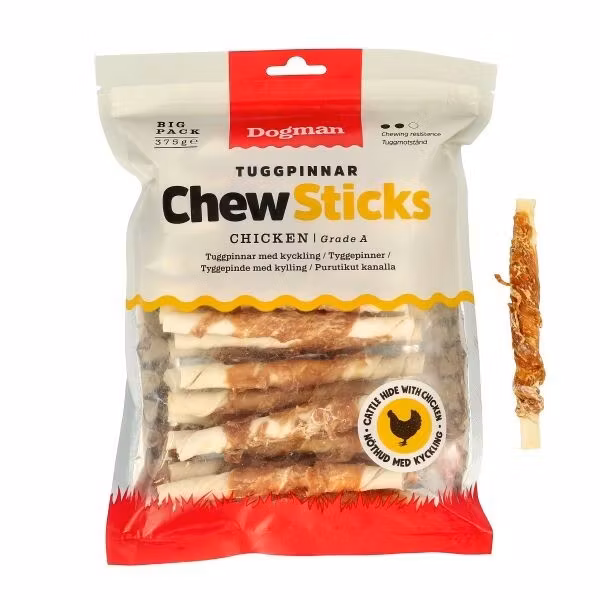 Tuggpinnar med kyckling 30p Vit S 12cm