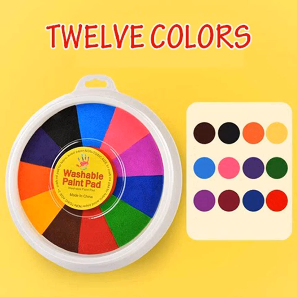 Fingermålningsplatta med 12 färger