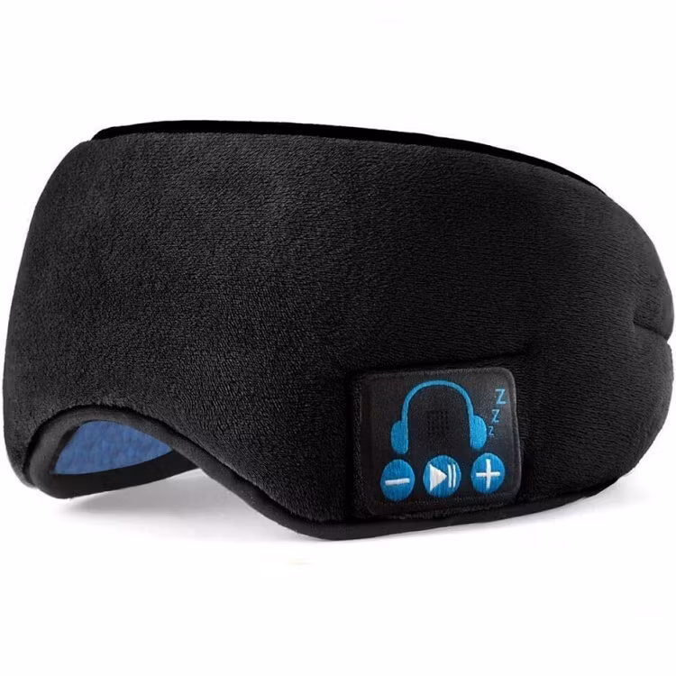 Sovmask med Bluetooth-hörlurar