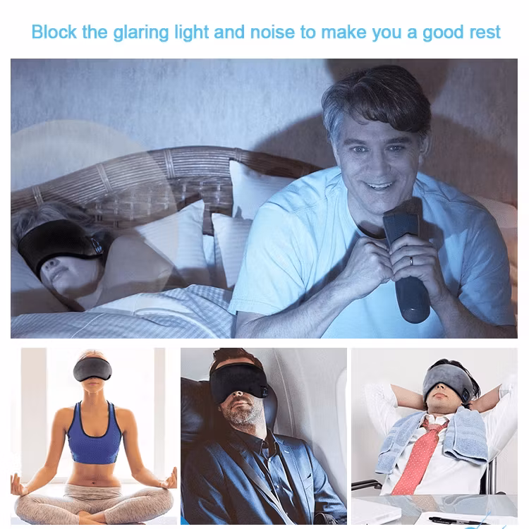 Sovmask med Bluetooth-hörlurar