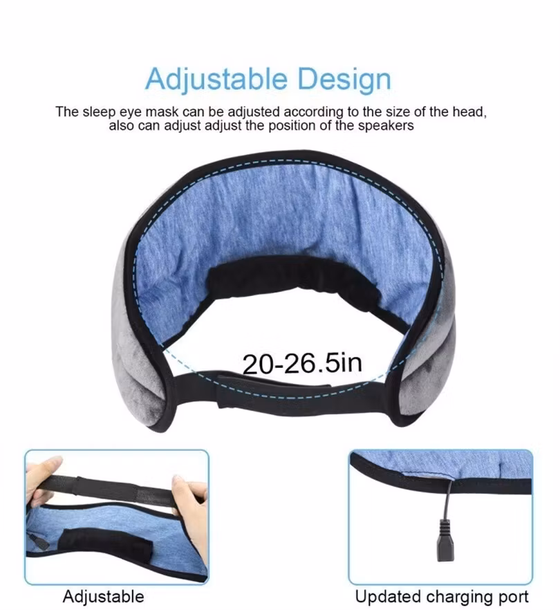 Sovmask med Bluetooth-hörlurar