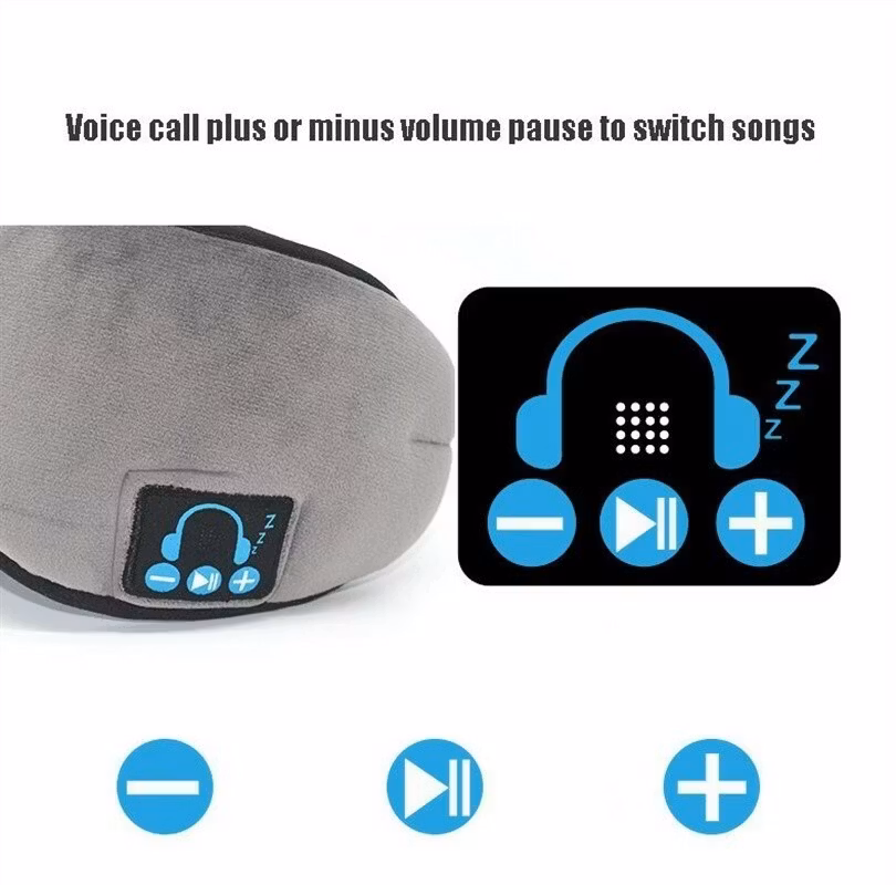 Sovmask med Bluetooth-hörlurar