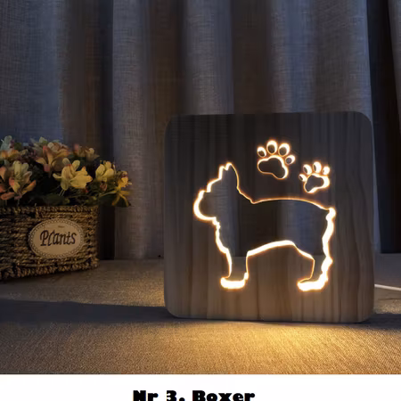 Handgjorda trälampor Olika Motiv