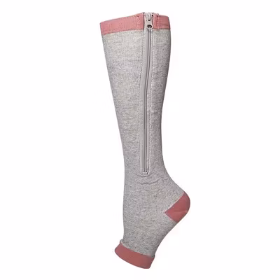 Provpar Kompressionsstrumpor utan tå med dragkedja