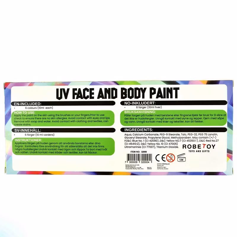 Face And Body Paint UV Colours