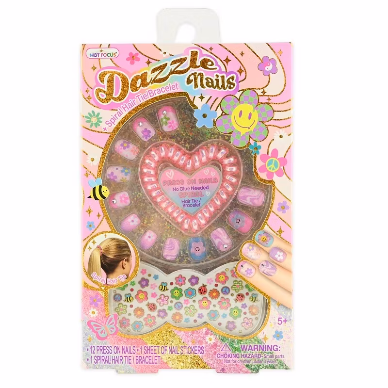 Kit med Lösnaglar och Klistermärken - Nail Dazzle Kit Press-On And Stickers