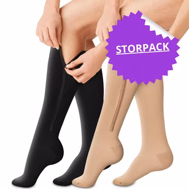 Storpack - Stödstrumpor med tå och dragkedja