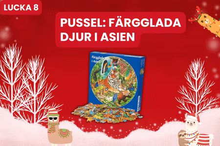 Pussel Färgglada djur i Asien