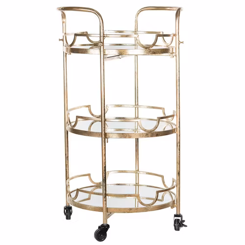 Drinkvagn Spegel Guld 52x46x90,5cm