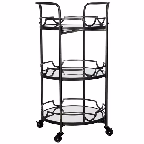 Drinkvagn Spegel Svart 52x46x90,5cm