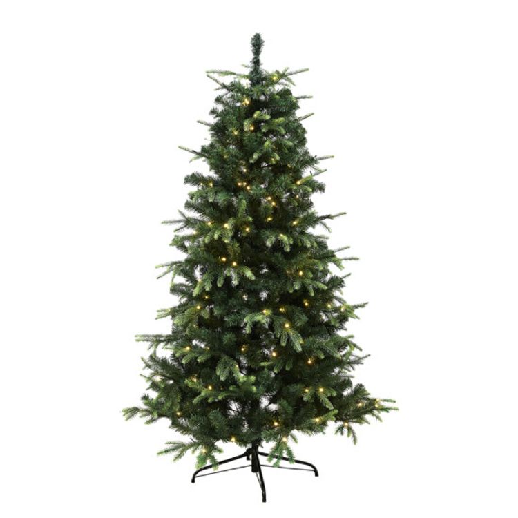 Julgran plast PE/PVC 200x134 cm m/LED