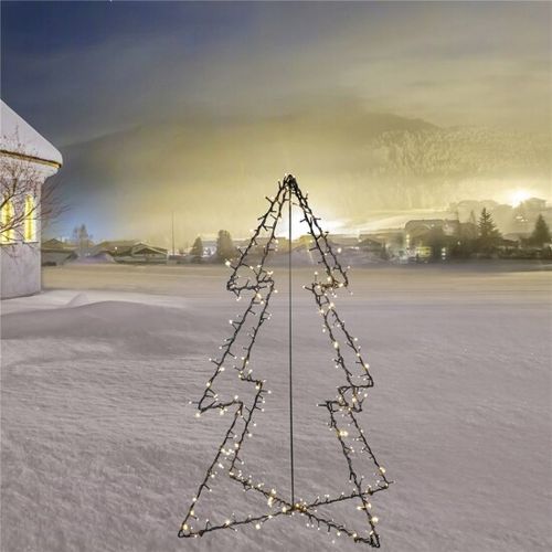 Metaljulgran 120 cm med 130 st. LED-lampor