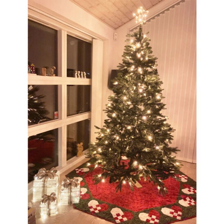 Julgran plast PE/PVC 210x142 cm m/LED och stjärna