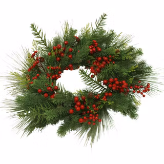 Plastkrans Ø60 cm med bär och barr