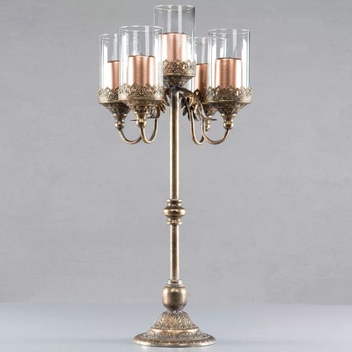 Kandelaber Blockljus 5-arm G.Brun 36x72,5cm