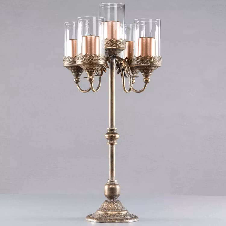 Kandelaber Blockljus 5-arm G.Brun 36x72,5cm