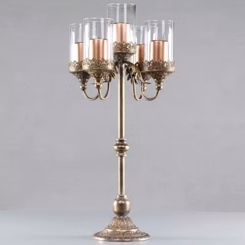 Kandelaber Blockljus 5-arm G.Brun 36x72,5cm