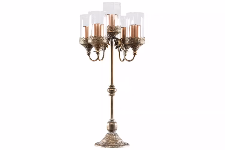 Kandelaber Blockljus 5-arm G.Brun 36x72,5cm