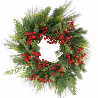 Plastkrans Ø60 cm med bär och barr