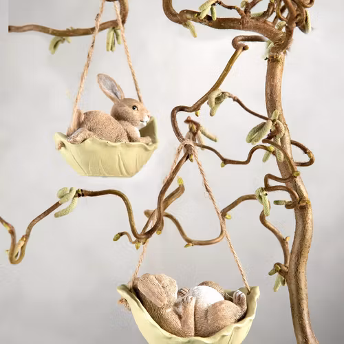 Kaniner Kålblad Häng Mix Poly 10x6,5x7,5cm. 12 st/pack.