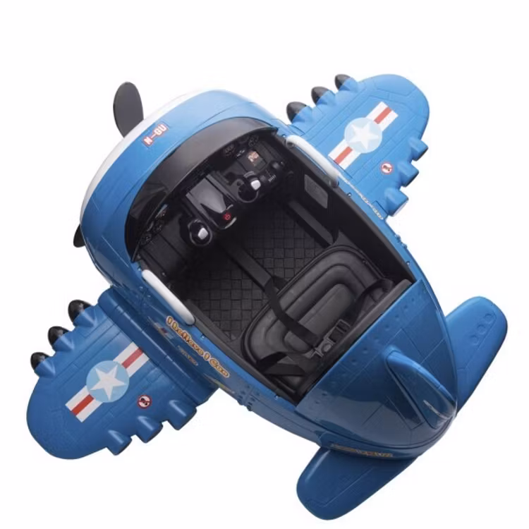 Elflygplan, belysning, fjärrkontroll, kanon, 2x6V blå