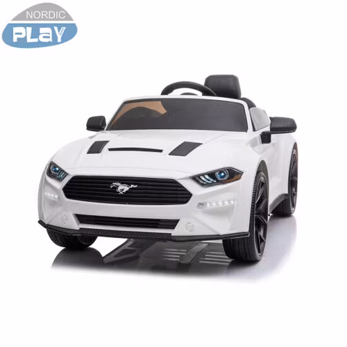 Elbil Ford Mustang 2 x 12V-batteri, 24V-output, EVA-hjul, PU-lädersäte