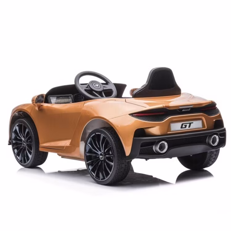 Elbil McLaren GT 12V7AH, EVA-hjul, lädersäte, BT, spraymålad koppar