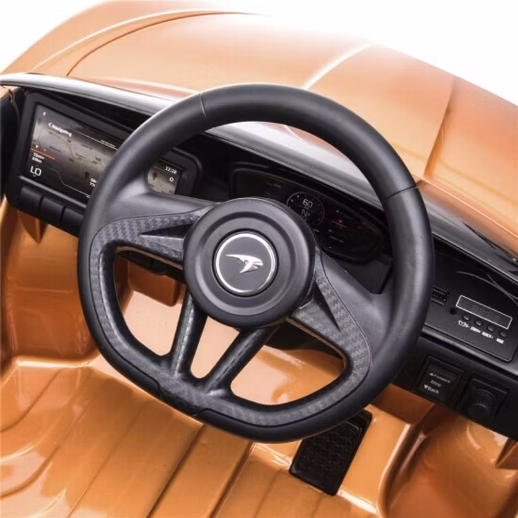 Elbil McLaren GT 12V7AH, EVA-hjul, lädersäte, BT, spraymålad koppar