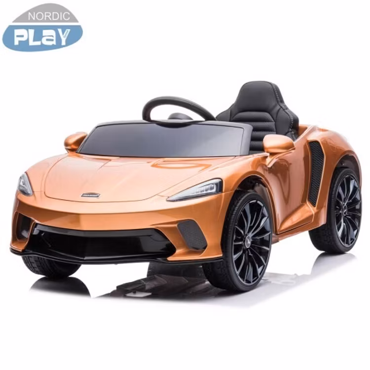 Elbil McLaren GT 12V7AH, EVA-hjul, lädersäte, BT, spraymålad koppar