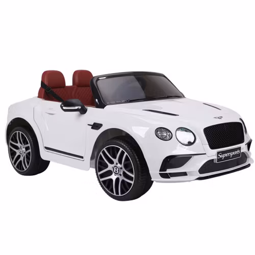 Elbil Bentley 2 personer, 2x6V, vit, EVA-hjul