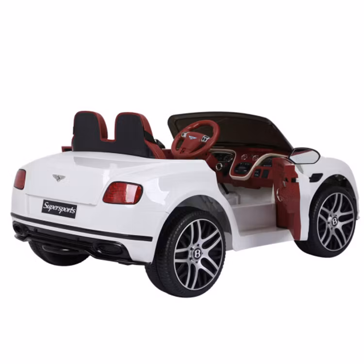 Elbil Bentley 2 personer, 2x6V, vit, EVA-hjul