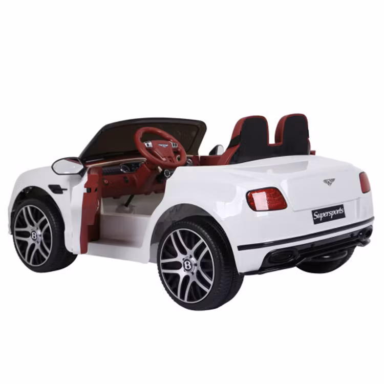 Elbil Bentley 2 personer, 2x6V, vit, EVA-hjul